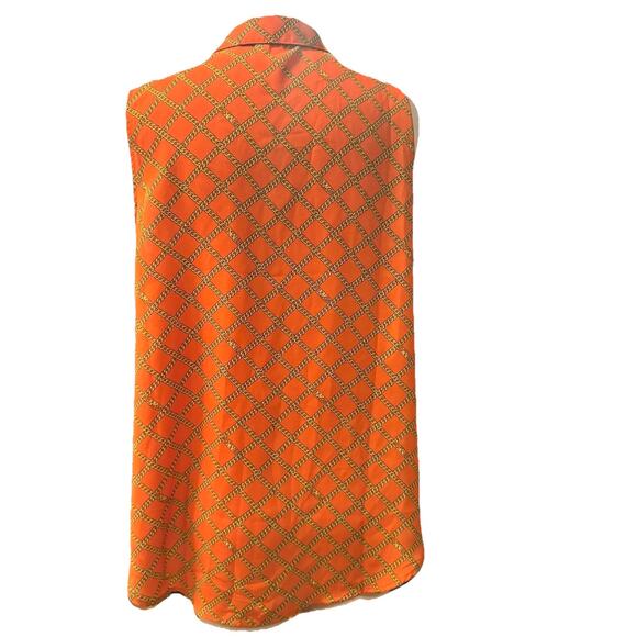 Michael Kors orange women’s blouse with chain design Large - Picture 4 of 6